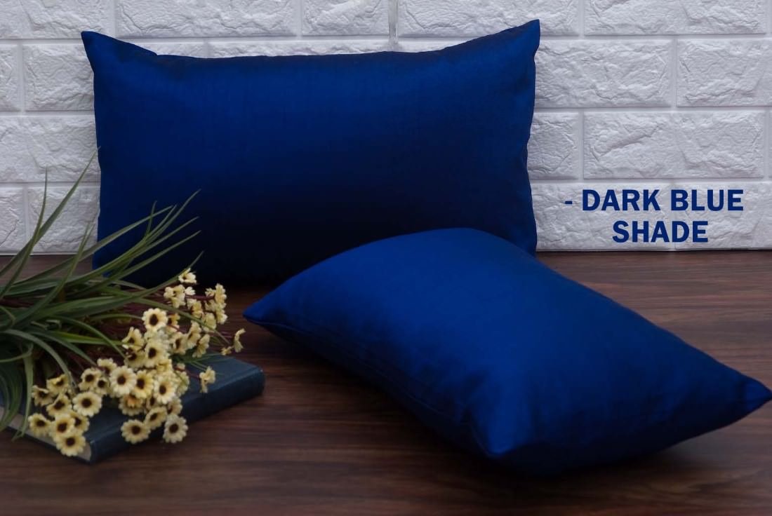 Plain Solid Superlative Dark Blue Rectangular Cushion Covers - Image 5