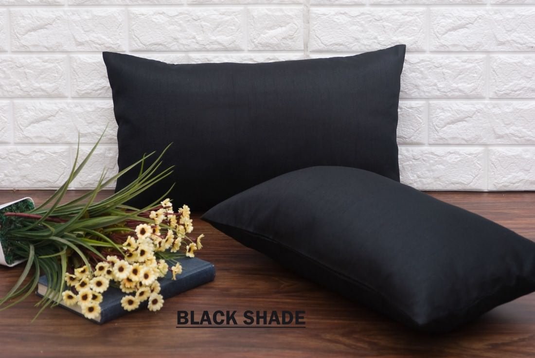 Plain Solid Superlative Black Rectangular Cushion Covers - Image 5