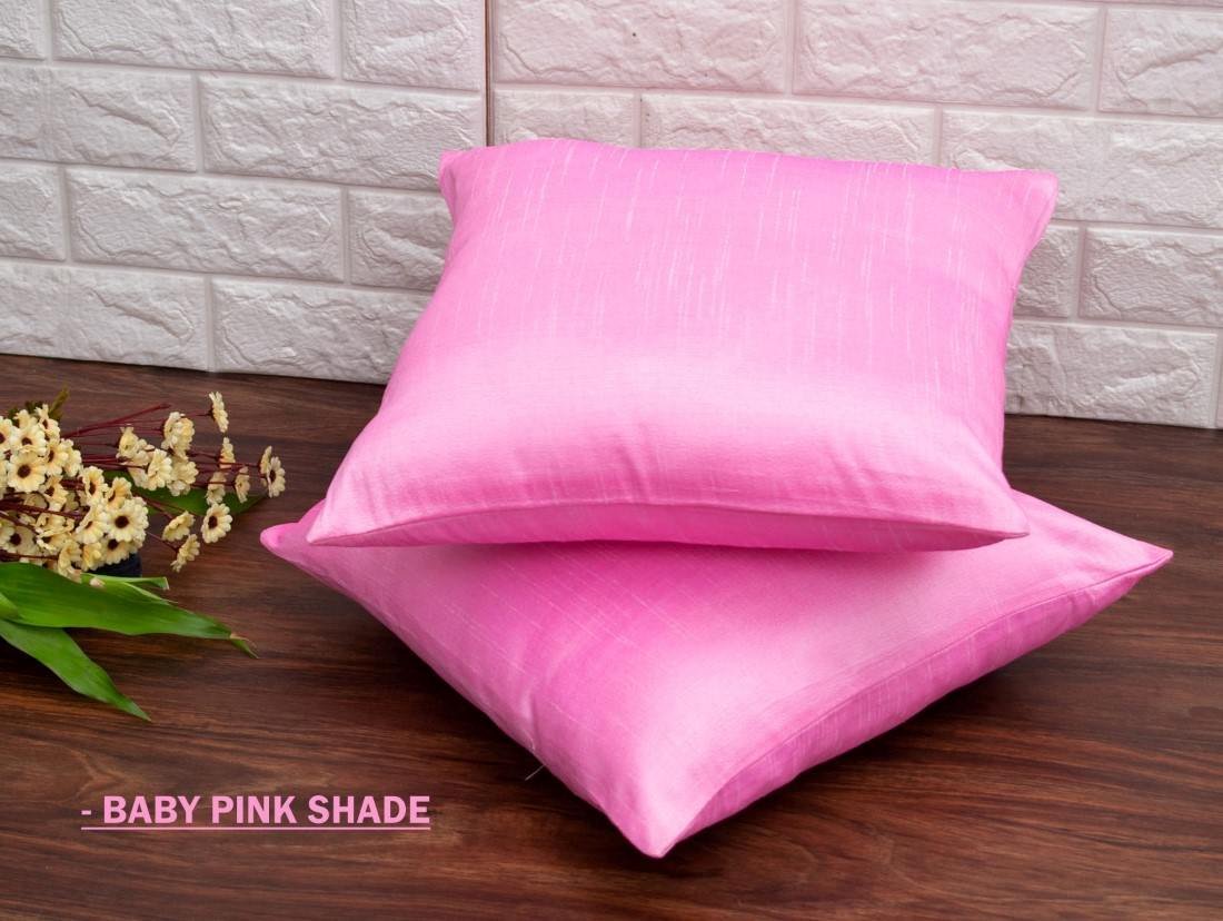 Plain Solid Superlative Baby Pink Cushion Covers - Image 5