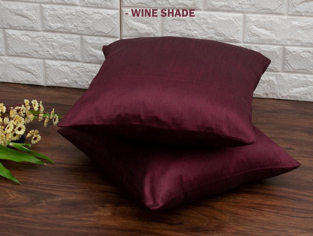 Plain Solid Superlative Wine Cushion Covers - Image 5
