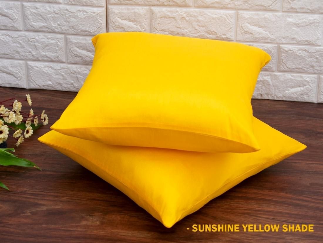 Plain Solid Superlative Sunshine Yellow Cushion Covers - Image 5