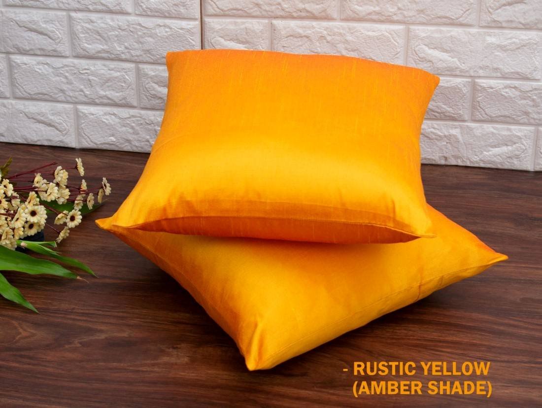 Plain Solid Superlative Rust Yellow Cushion Covers - Image 5