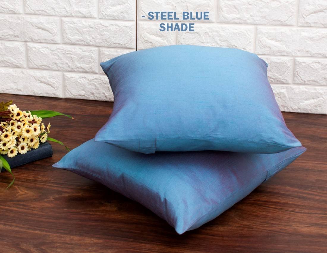 Plain Solid Superlative Steel Blue Cushion Covers - Image 5