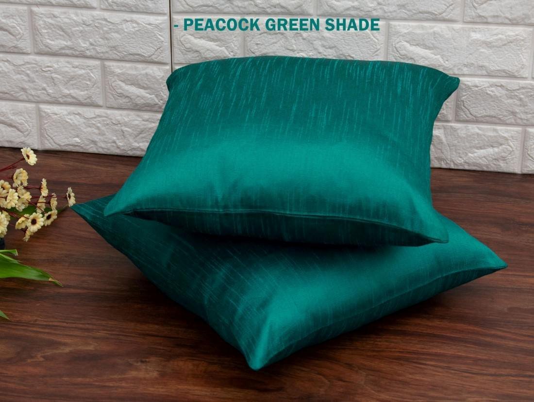 Plain Solid Superlative Peacock Green Cushion Covers - Image 5
