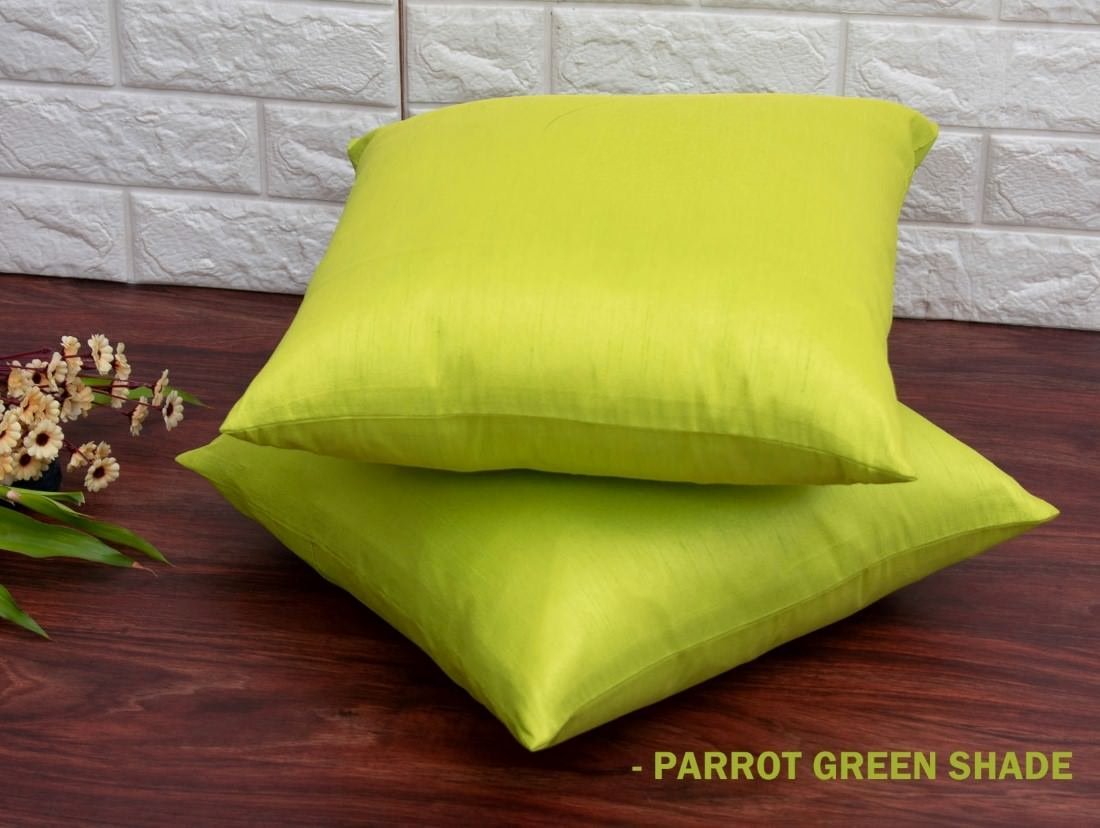 Plain Solid Superlative Parrot Green Cushion Covers - Image 5