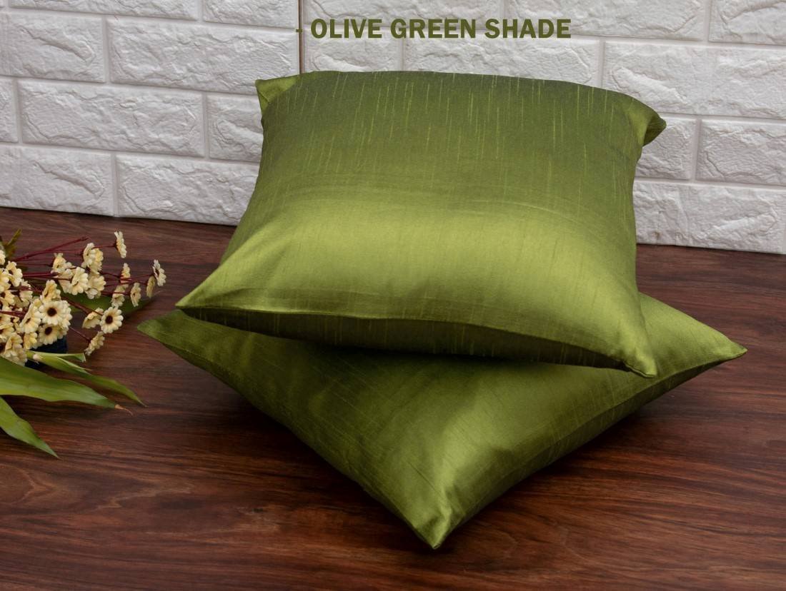 Plain Solid Superlative Olive Green Cushion Covers - Image 5