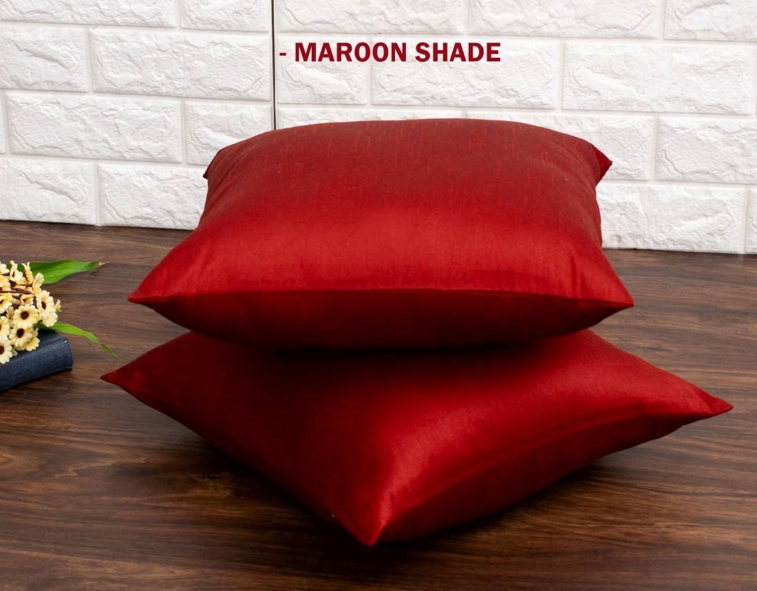 Plain Solid Superlative Maroon Cushion Covers - Image 5