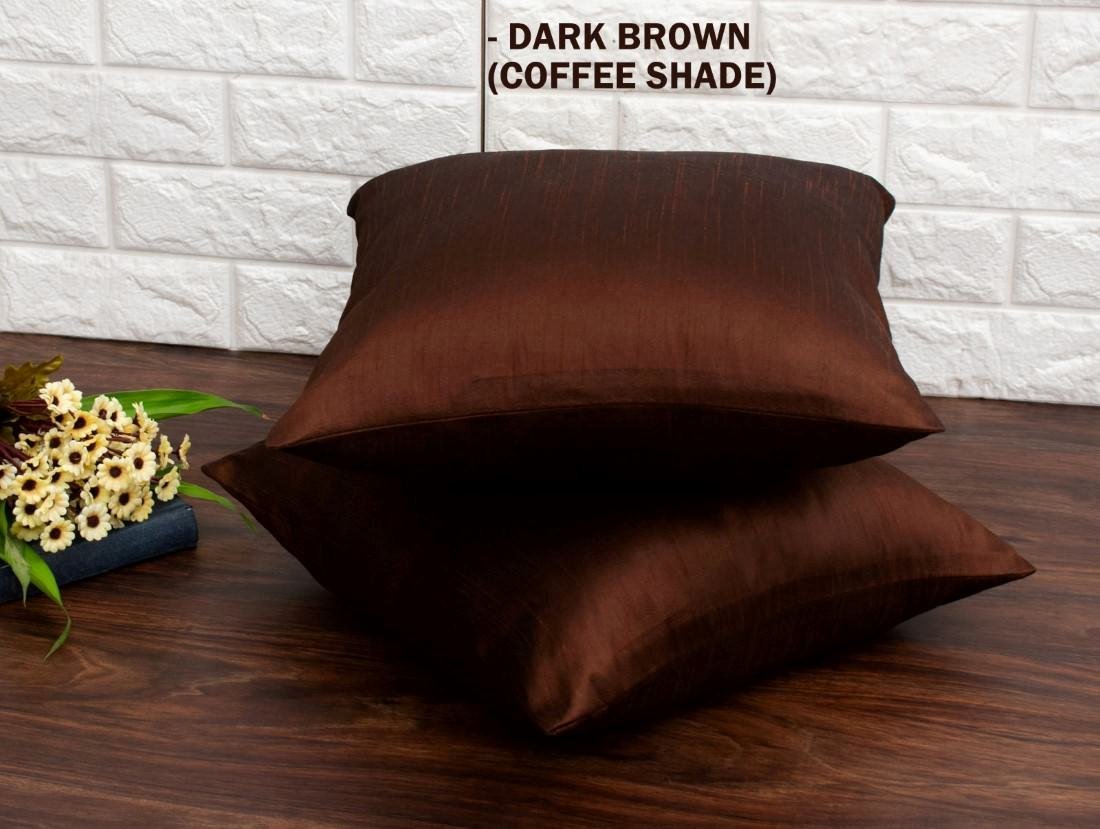 Plain Solid Superlative Dark Brown Cushion Covers - Image 5