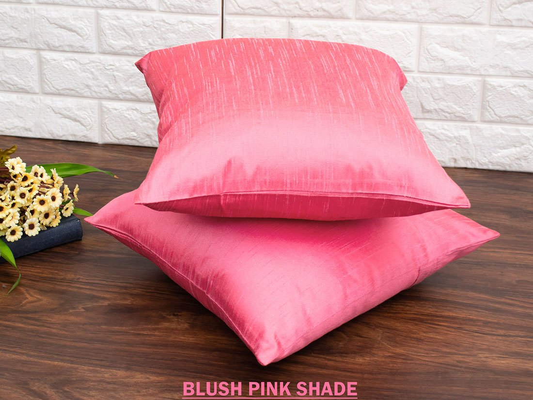 Plain Solid Superlative Blush Pink Cushion Covers - Image 2