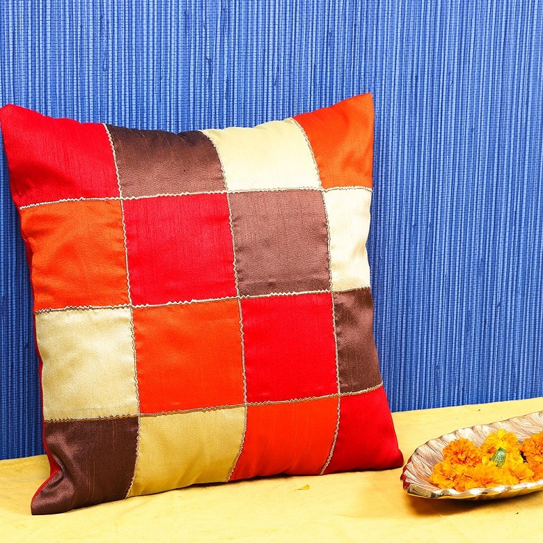 Rangrez Silk 4 Shades of Designer Multicolor Cushion Covers - Image 2