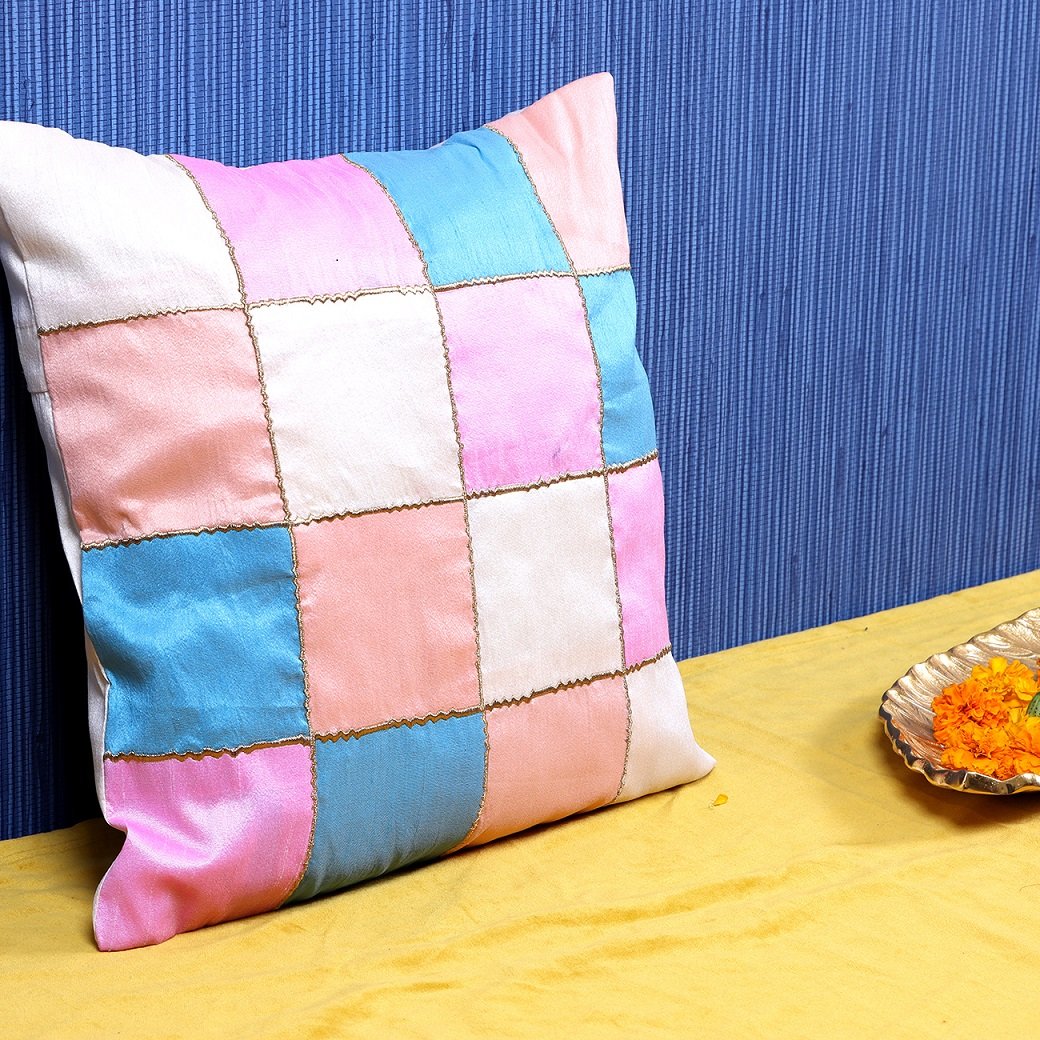 Rangrez Silk 4 Shades of Designer Multicolor Cushion Covers - Image 2
