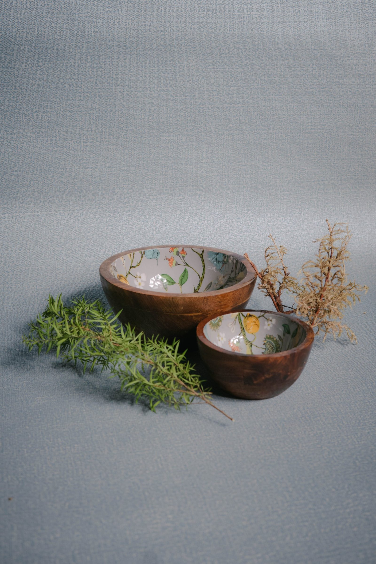 Wooden Artistic Humming Bird - Bowl Set