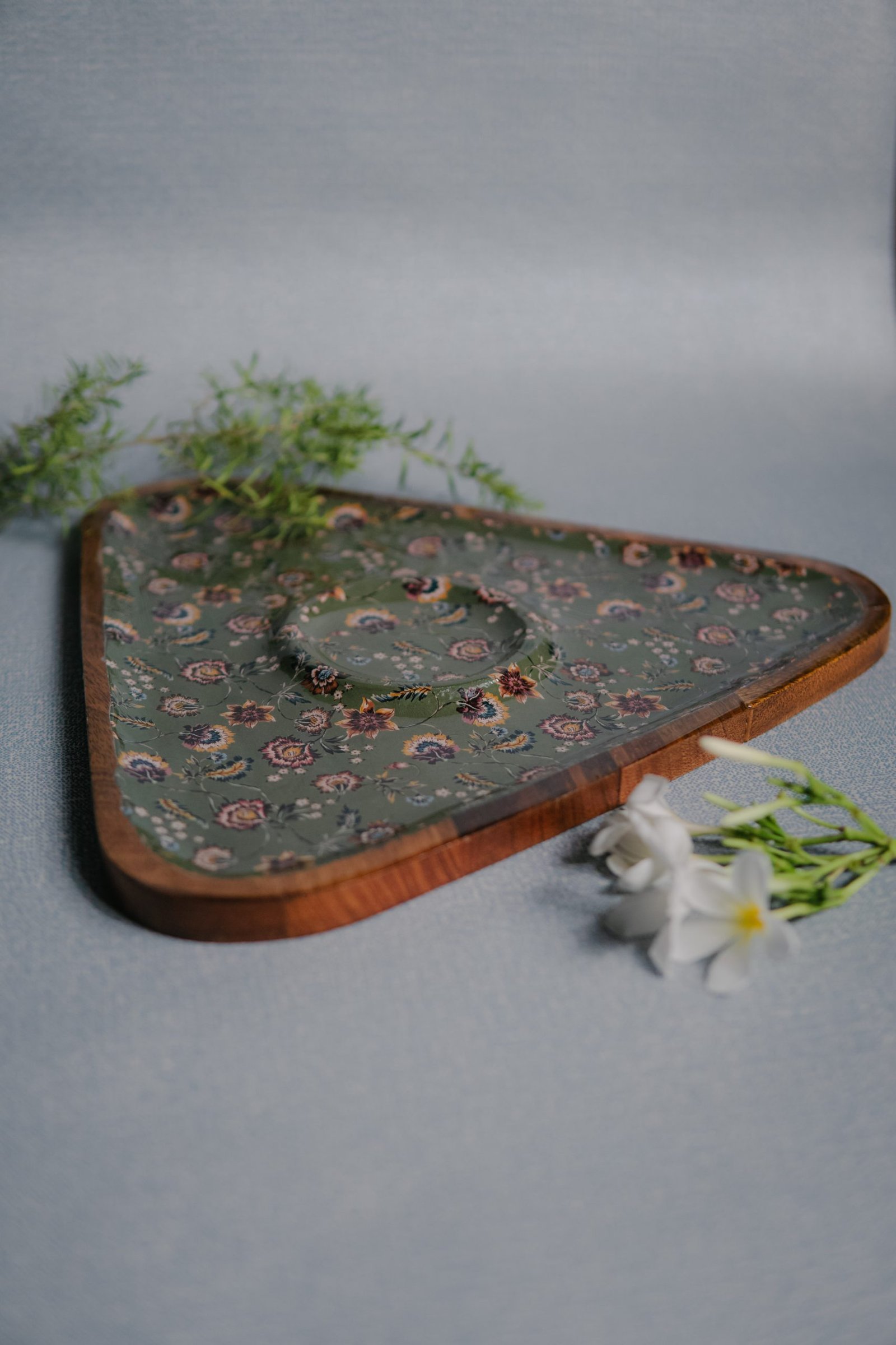 Wooden Artistic Olivia Garden Chip-Dip Platter - Image 2