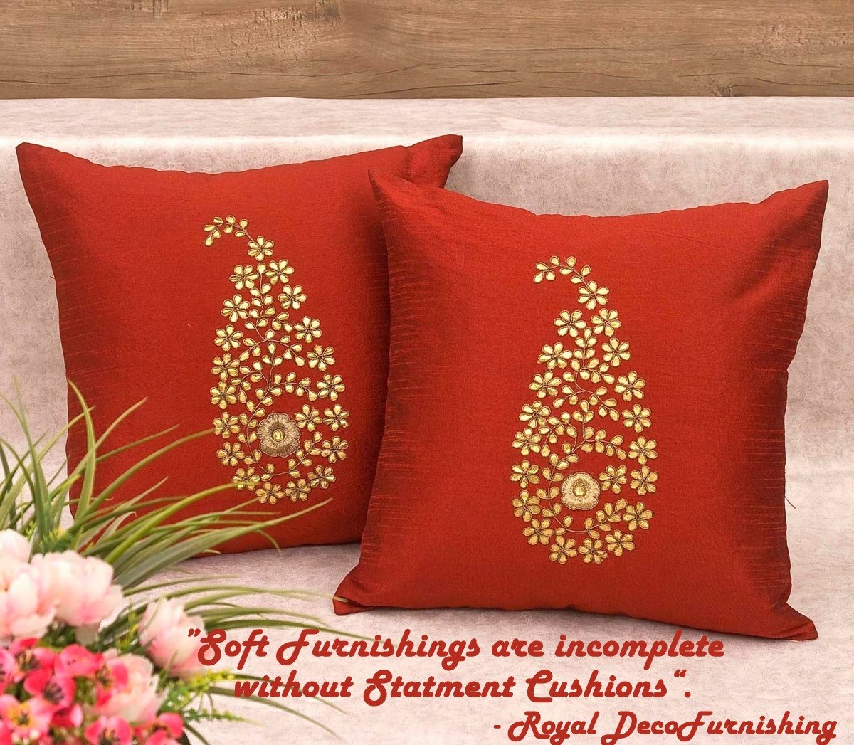 Royal Maroon & Golden Paisley Gota Patti Hand Embroidery - Image 7