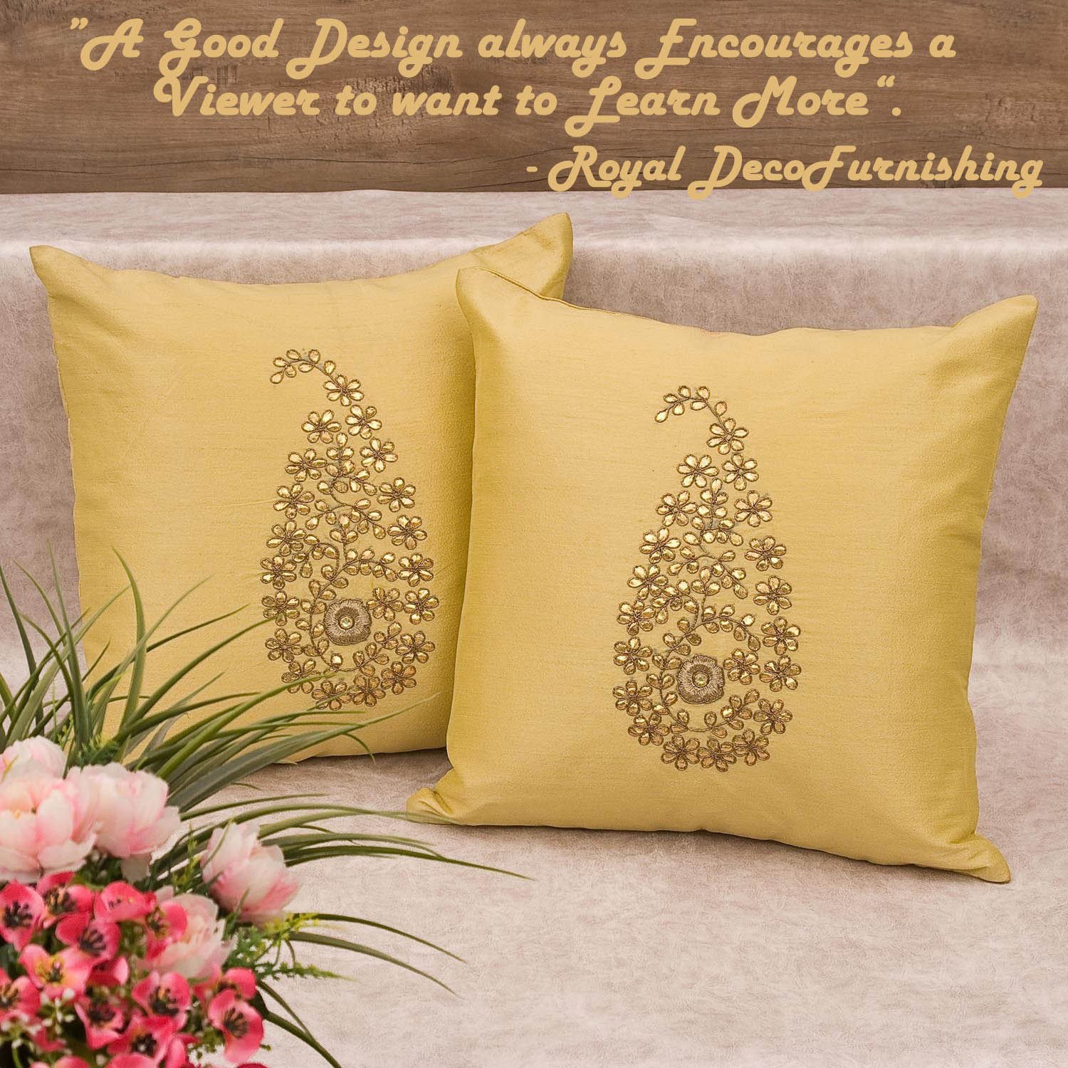 Light Yellow & Golden Paisley Gota Patti Hand Embroidery - Image 7