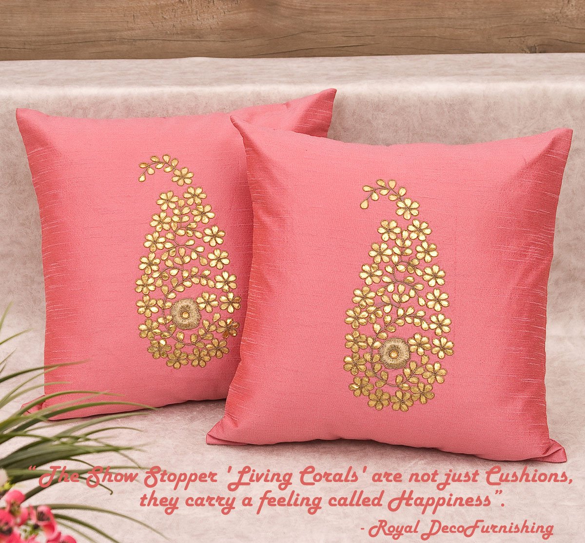 Blush Pink & Golden Paisley Gota Patti Hand Embroidery - Image 7