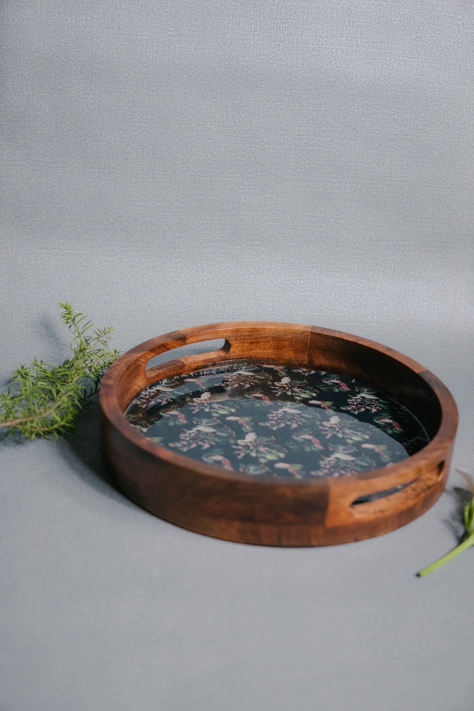 Wooden Artistic Aquatic Paradise Serving Tray - Image 2