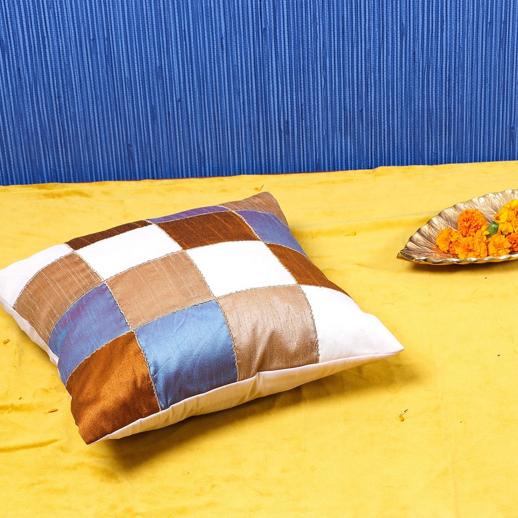 Rangrez Silk 4 Shades of Designer Multicolor Cushion Covers - Image 3