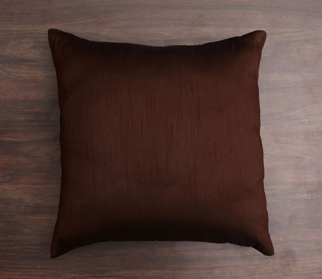 Plain Solid Superlative Dark Brown Cushion Covers - Image 3