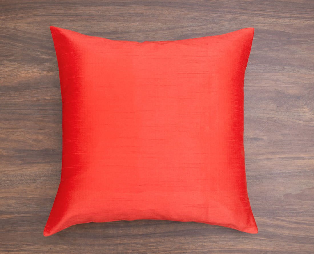 Plain Solid Superlative Coral Red Cushion Covers - Image 3