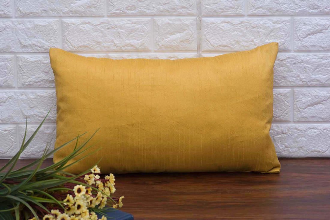 Plain Solid Superlative Beige Rectangular Cushion Covers - Image 3