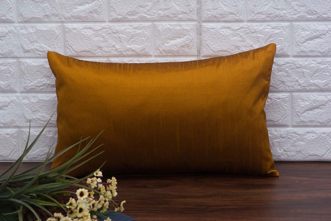 Plain Solid Superlative Rust Rectangular Cushion Covers - Image 3