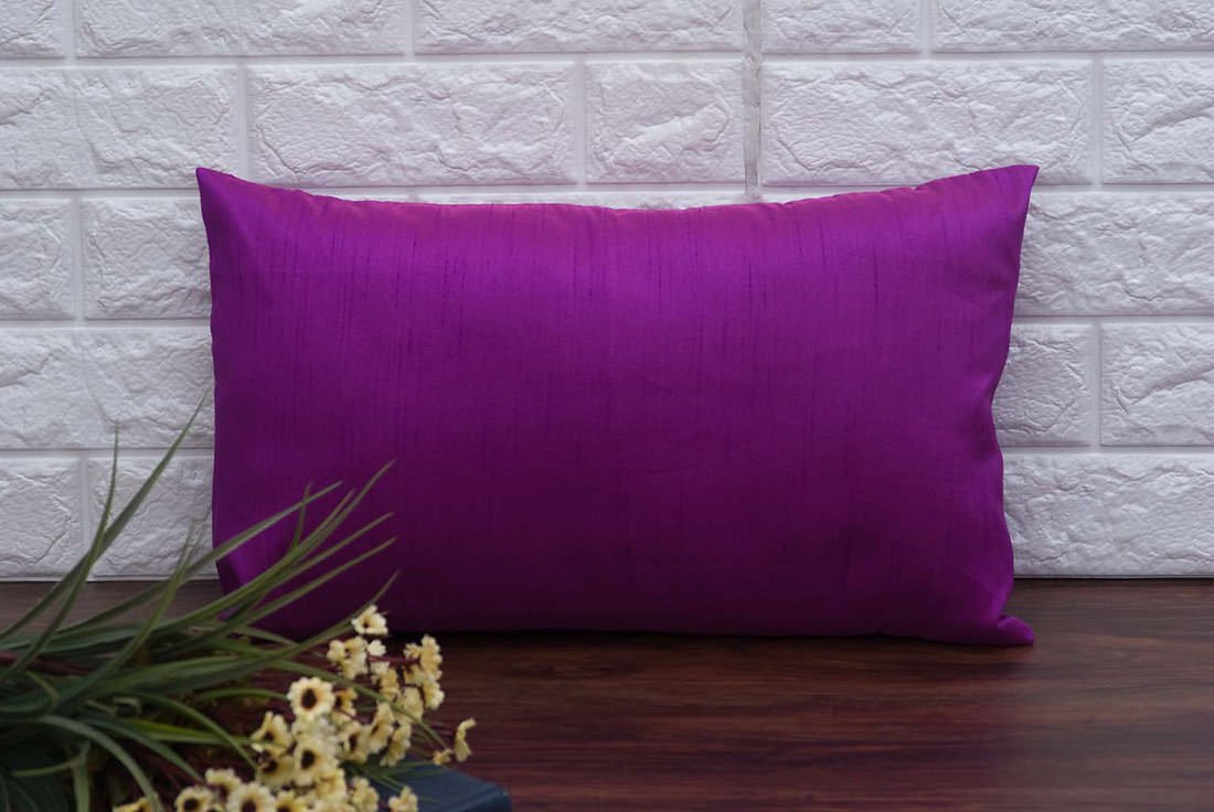 Plain Solid Superlative Purple Rectangular Cushion Covers - Image 3