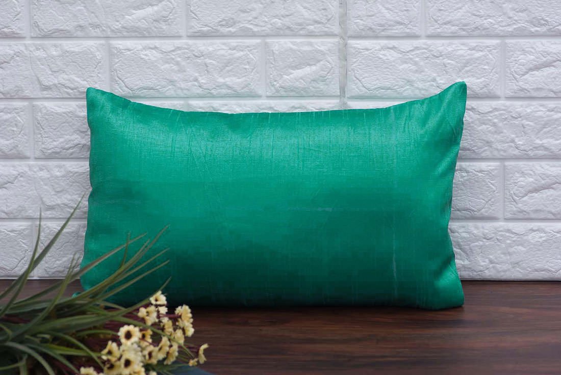 Plain Solid Superlative Mint Green Rectangular Cushion Covers - Image 3