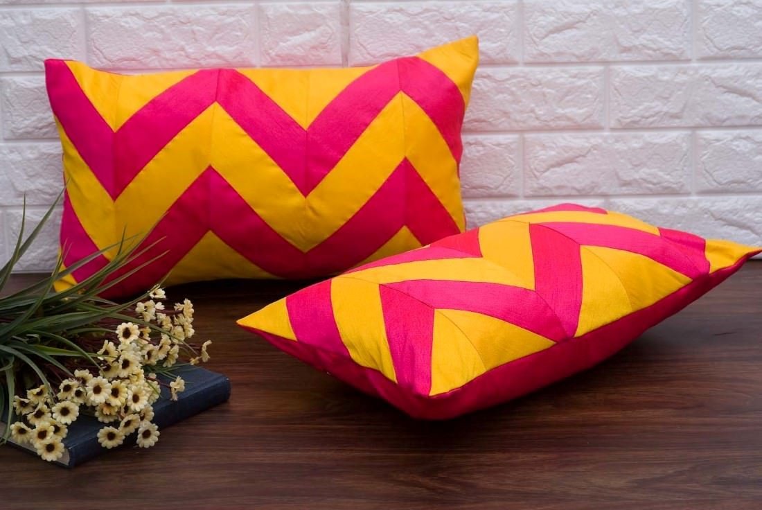 Zig Zag Multicolor Rectangular Cushion Covers - Image 3