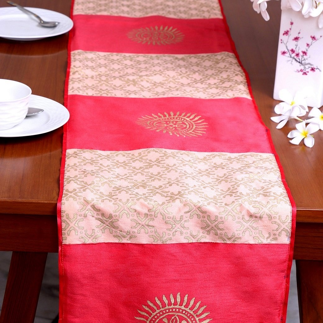 Nakshatra Block Printed Silk Table Runner - Image 3