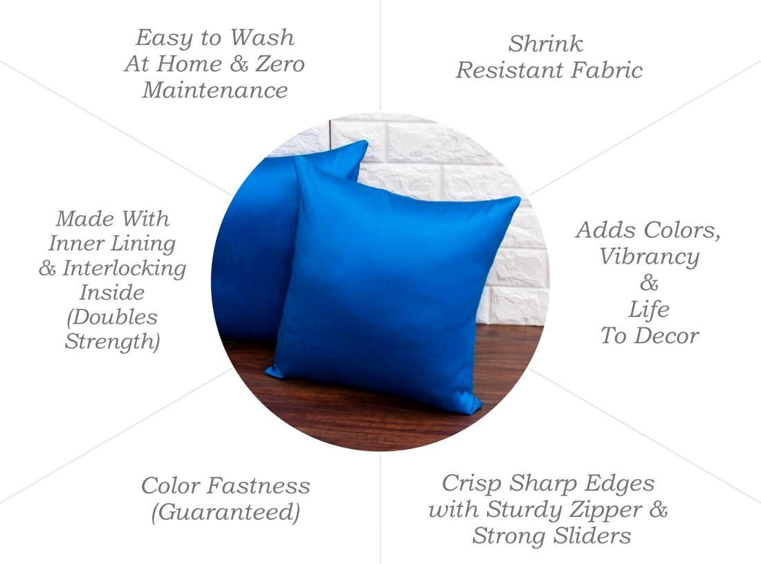 Plain Solid Superlative Teal Blue Cushion Covers - Image 6