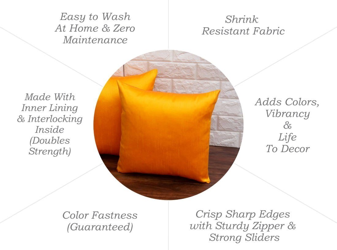 Plain Solid Superlative Rust Yellow Cushion Covers - Image 6