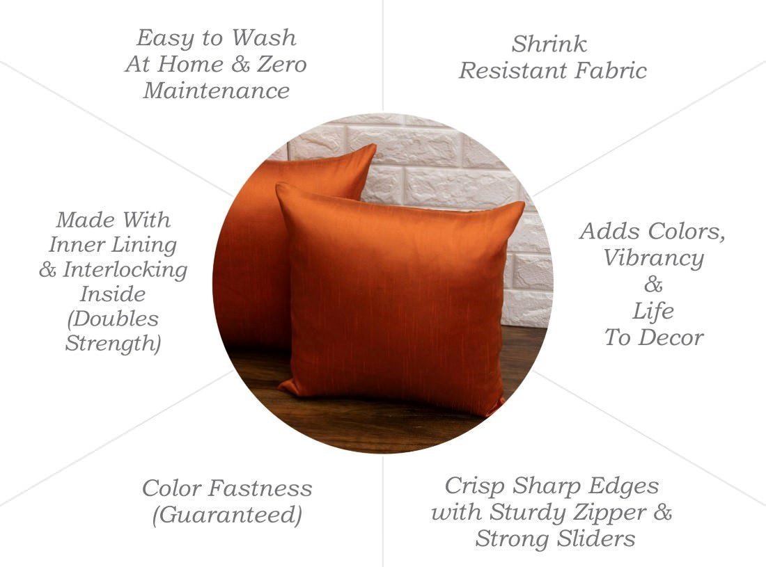 Plain Solid Superlative Red Brown Cushion Covers - Image 6