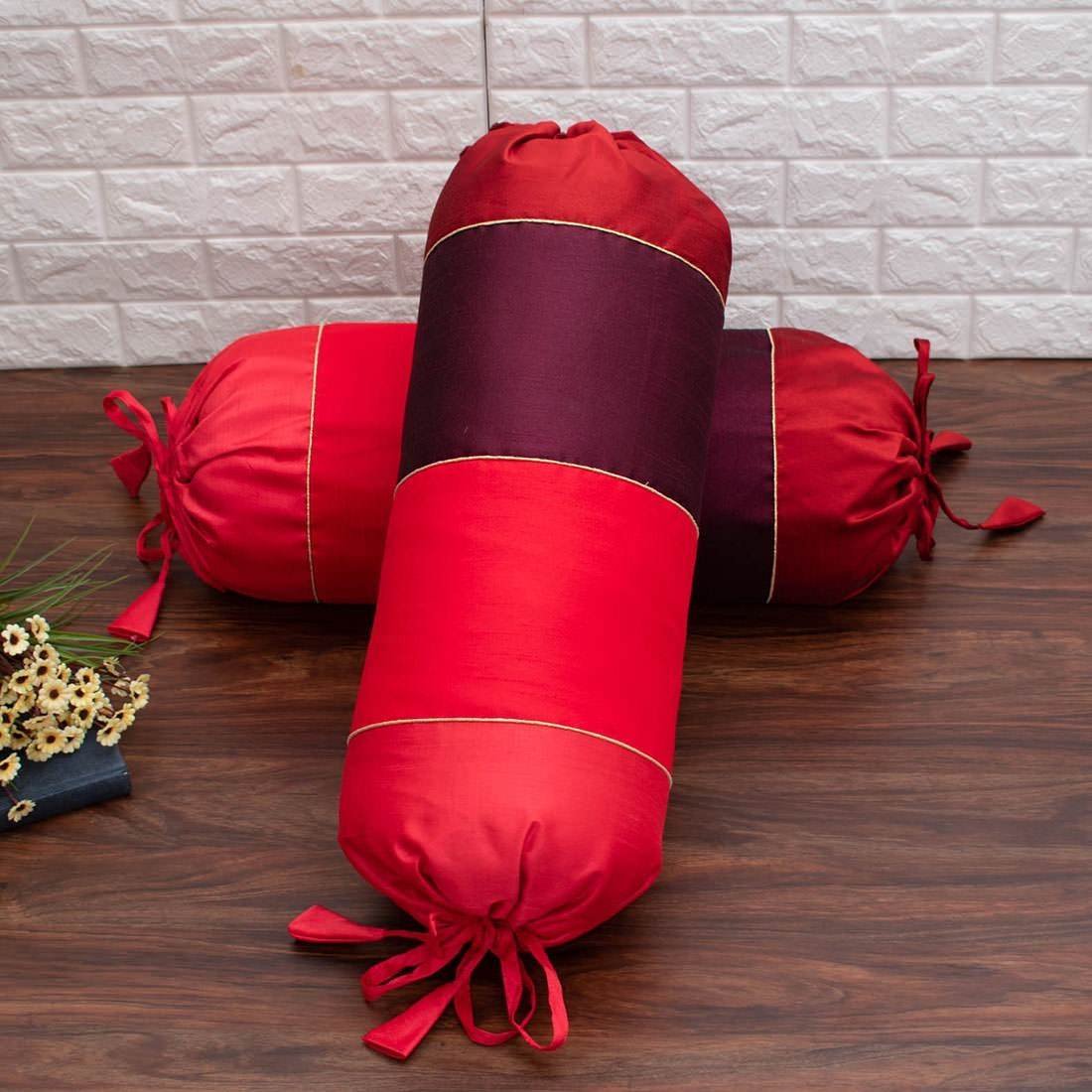 Go Red 4 Shades of Red Designer Bolster Covers - Image 3