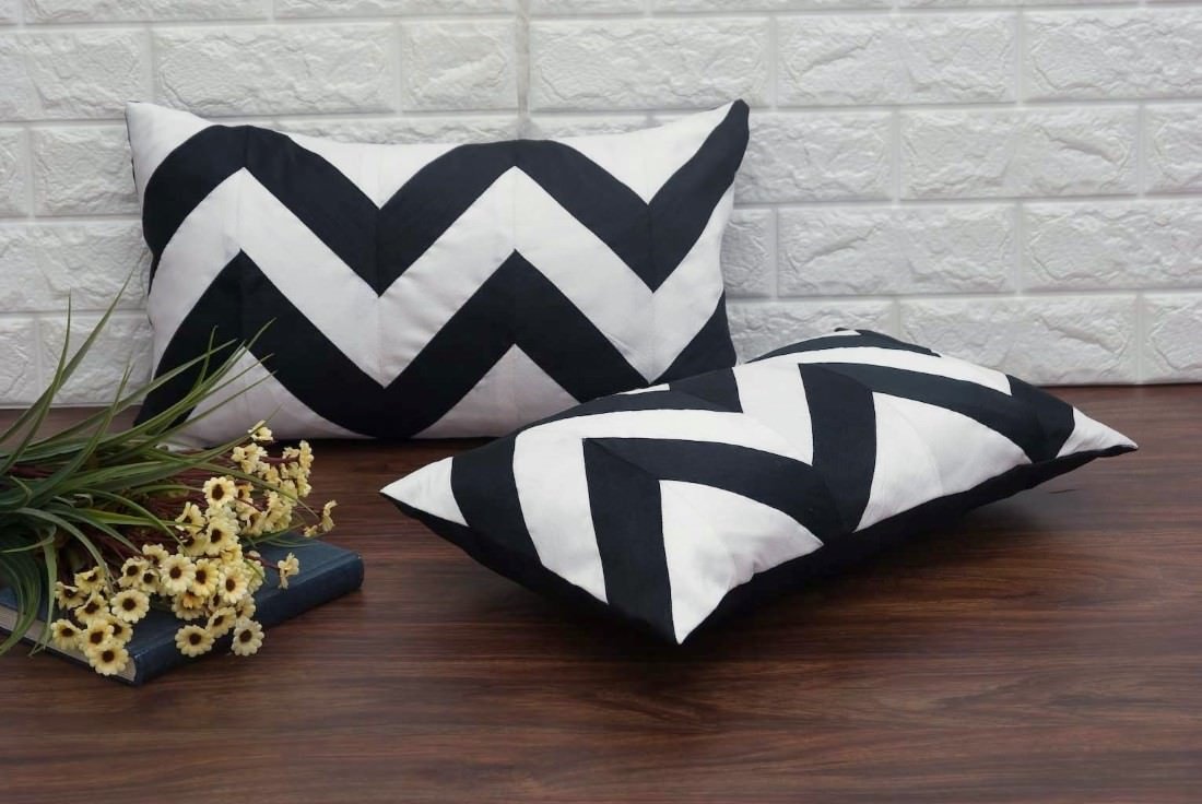 Zig Zag Multicolor Rectangular Cushion Covers - Image 3