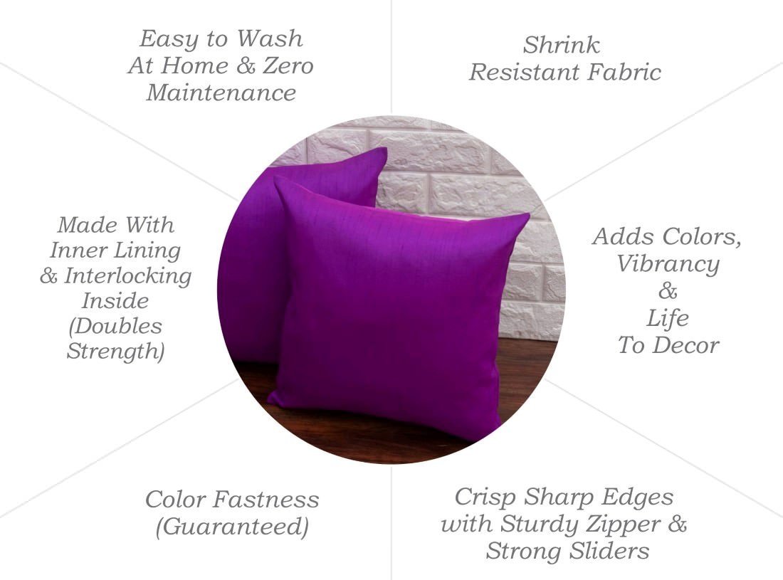 Plain Solid Superlative Purple Cushion Covers - Image 6