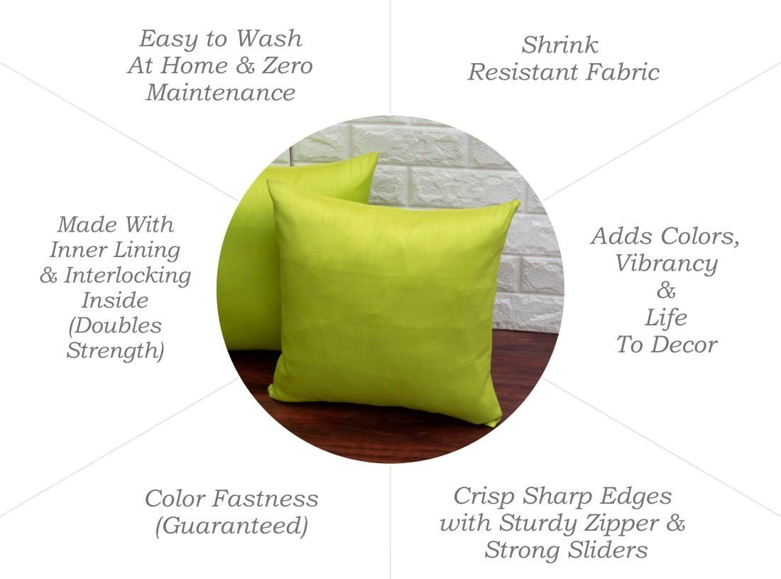 Plain Solid Superlative Parrot Green Cushion Covers - Image 6
