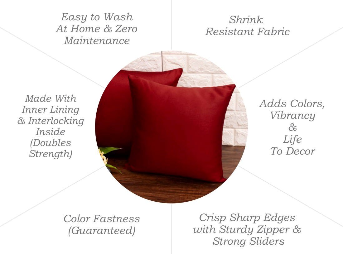 Plain Solid Superlative Maroon Cushion Covers - Image 6