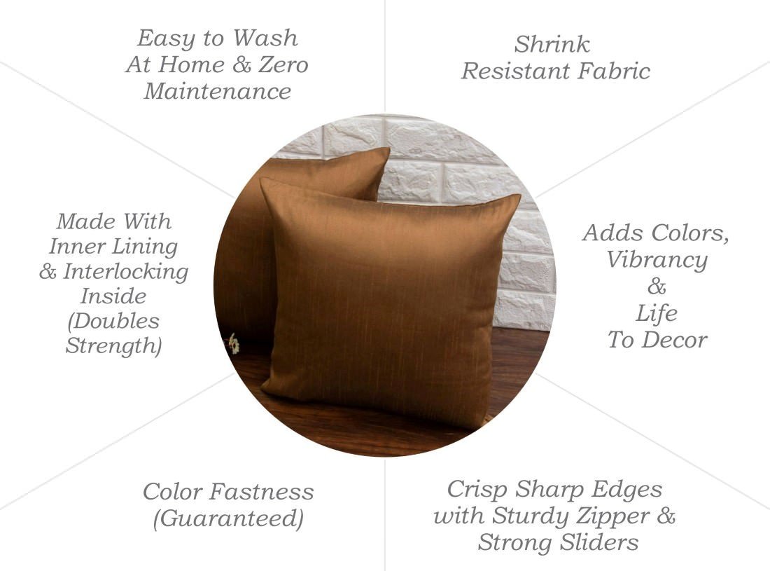 Plain Solid Superlative Light Brown Cushion Covers - Image 6