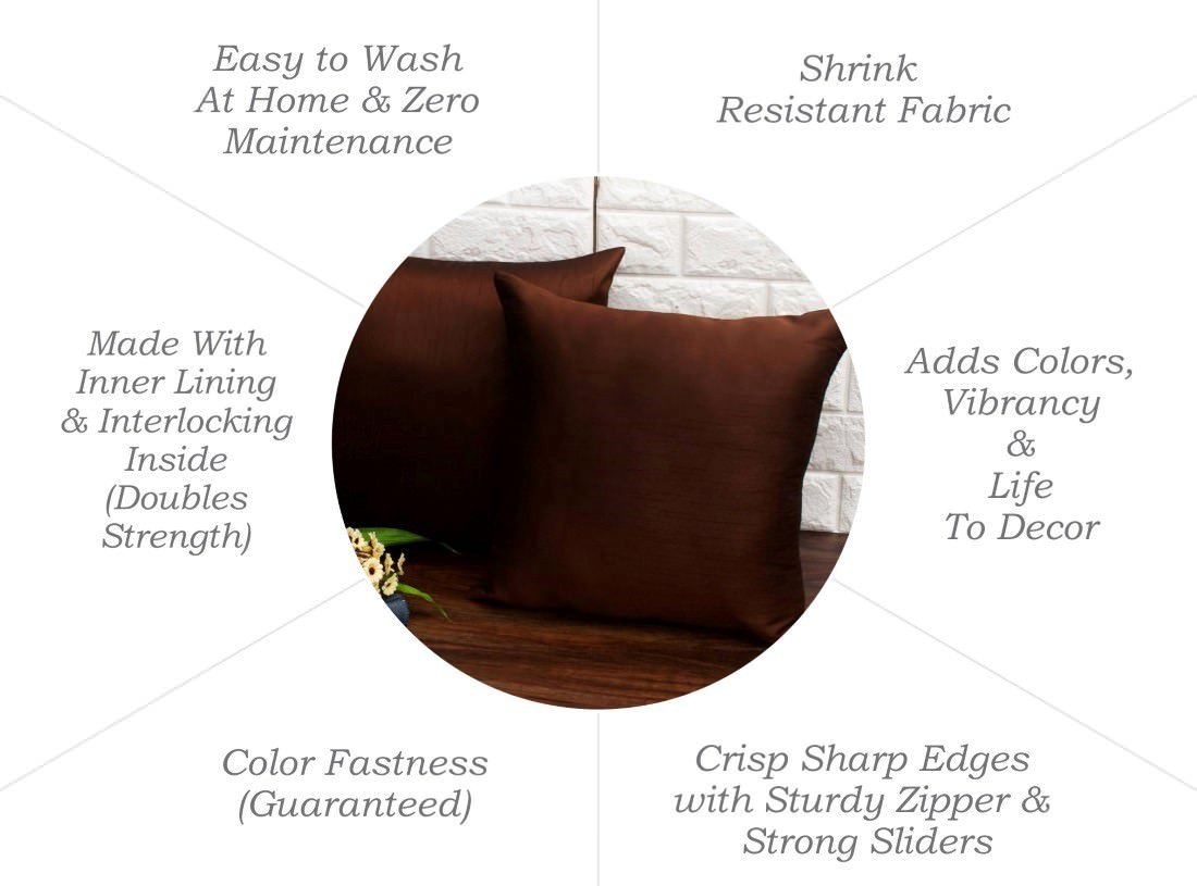 Plain Solid Superlative Dark Brown Cushion Covers - Image 6