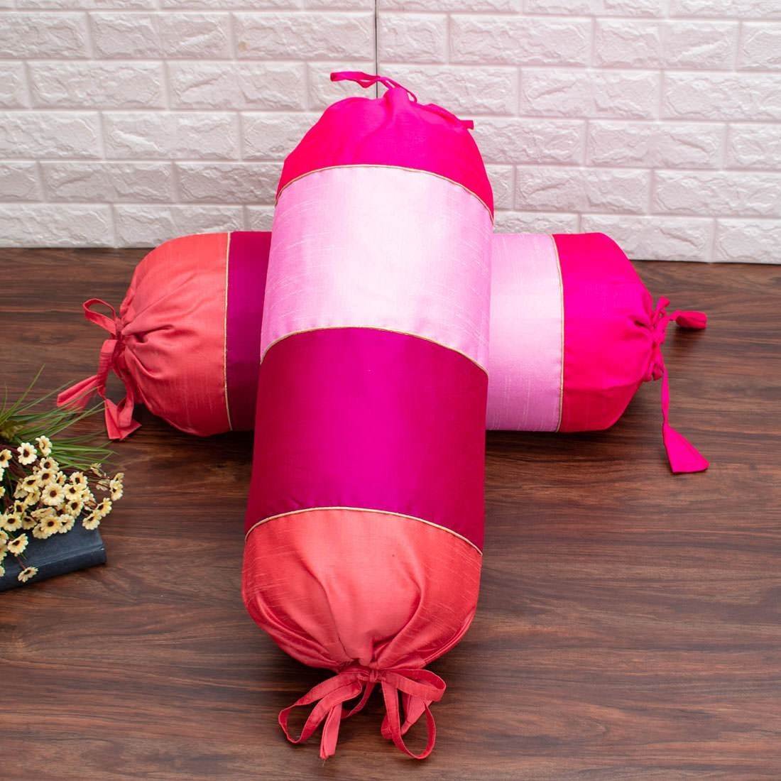 Go Pink 4 Shades of Pink Designer Bolster Cover - Image 3