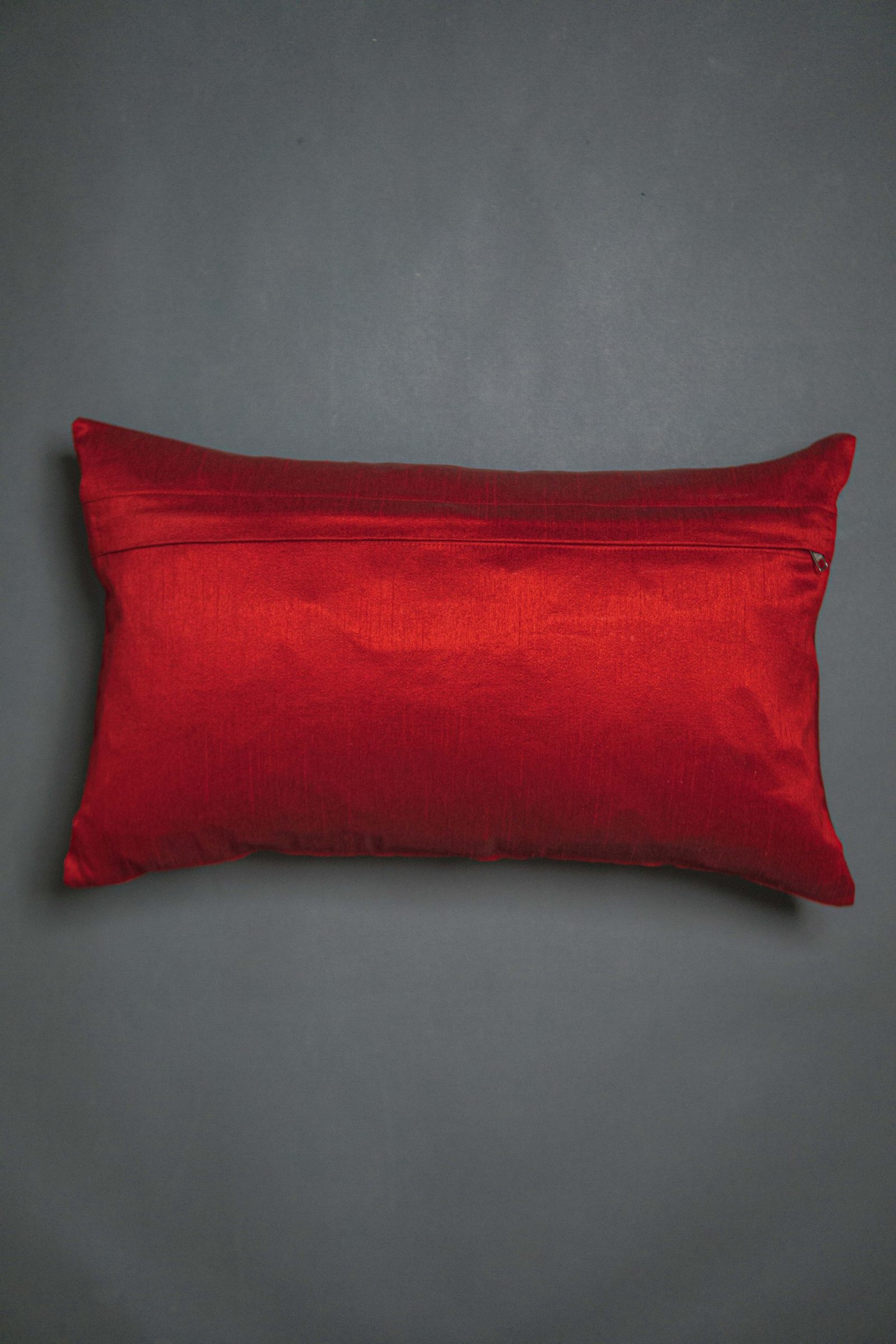 Royal Maroon & Golden Paisley Leaf Rectangular Cushion Cover - Image 3