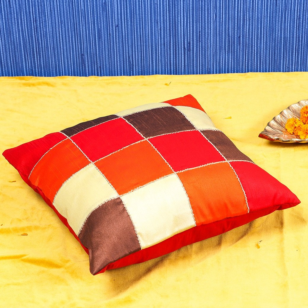 Rangrez Silk 4 Shades of Designer Multicolor Cushion Covers - Image 3