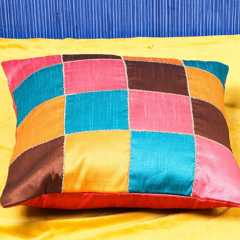 Rangrez Silk 4 Shades of Designer Multicolor Cushion Covers - Image 3
