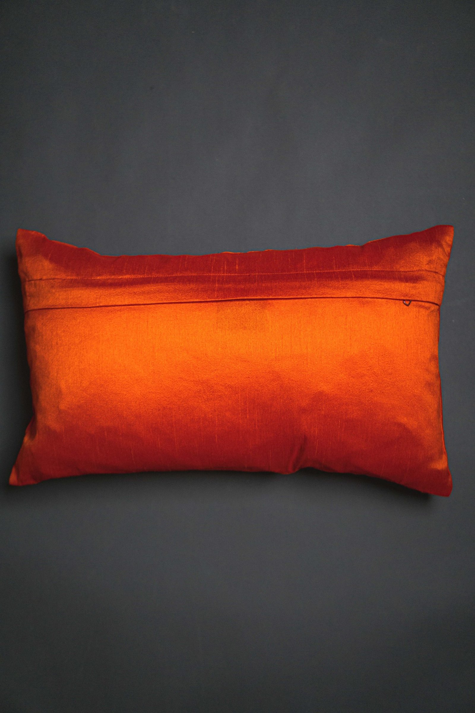 Orange & Golden Paisley Leaf Rectangular Cushion Cover - Image 3
