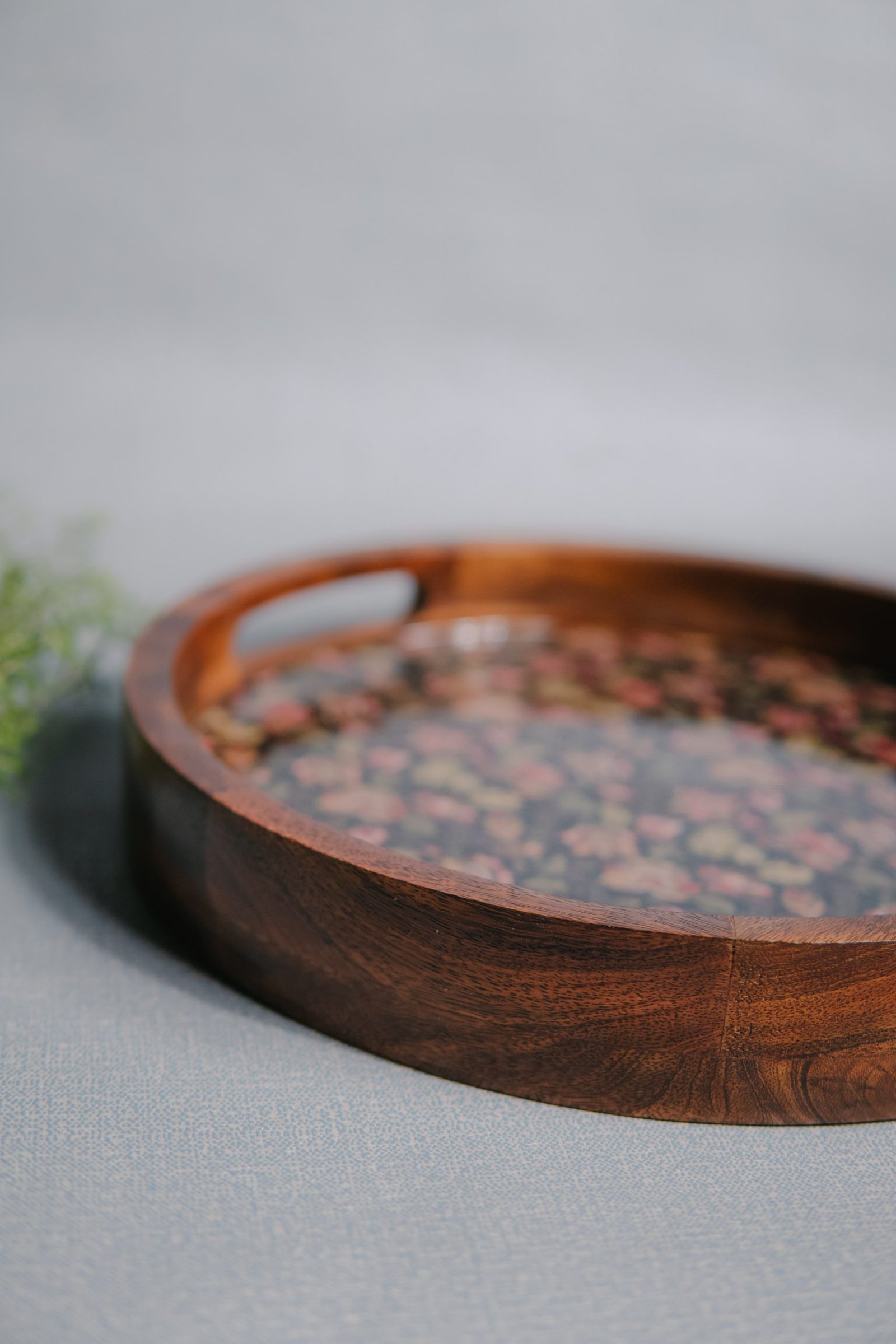Wooden Artistic Kalamkaari Serving Tray - Image 3