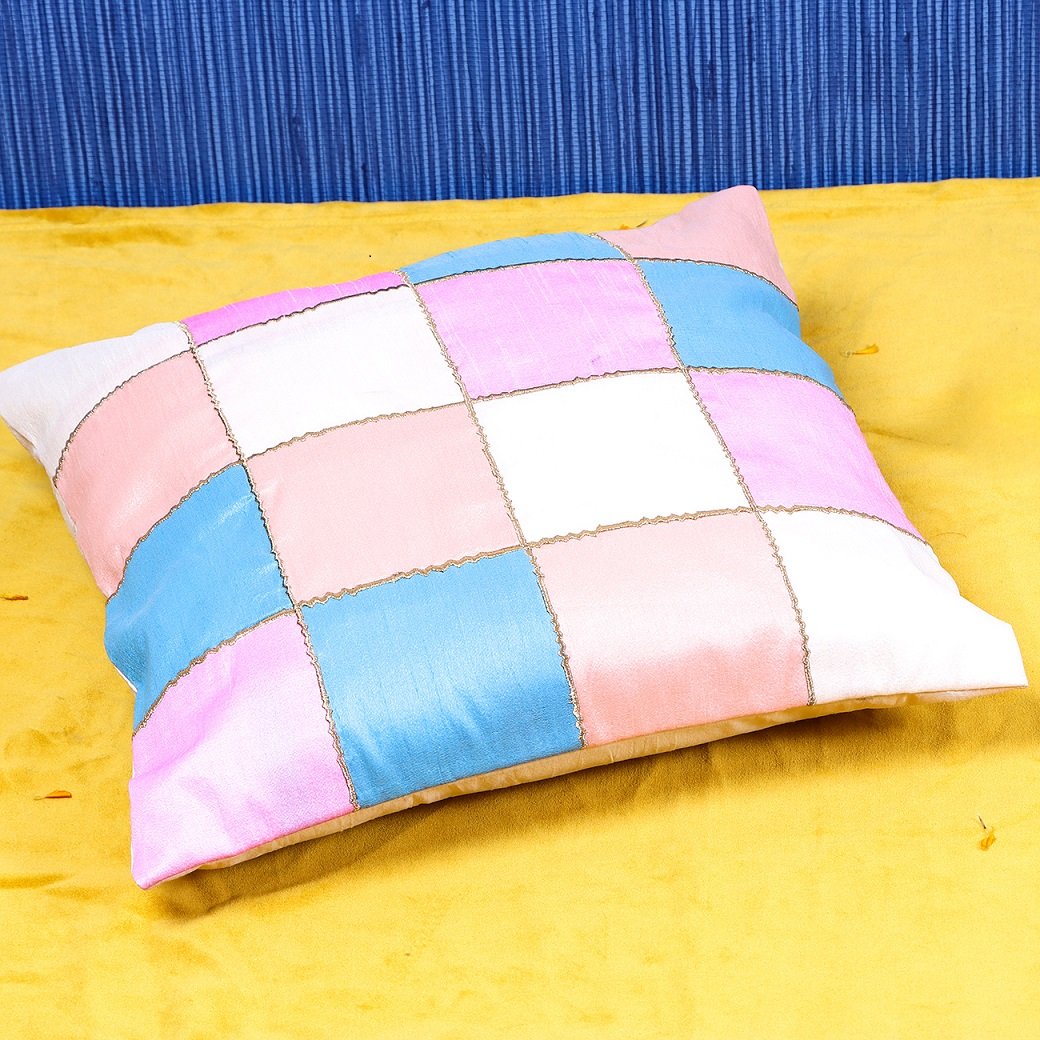 Rangrez Silk 4 Shades of Designer Multicolor Cushion Covers - Image 3
