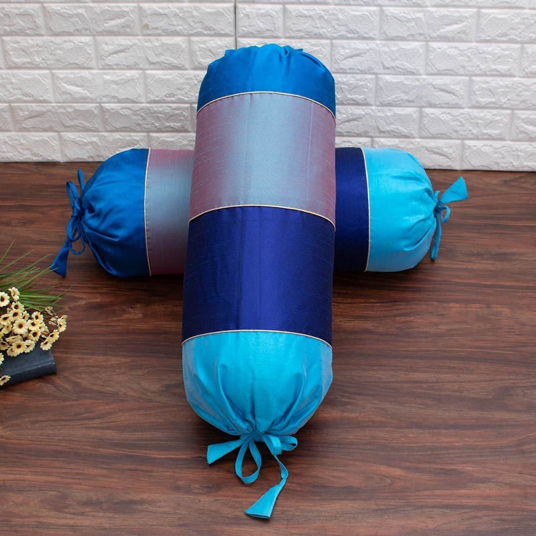 Go Blue 4 Shades of Blue Designer Bolster Covers - Image 3