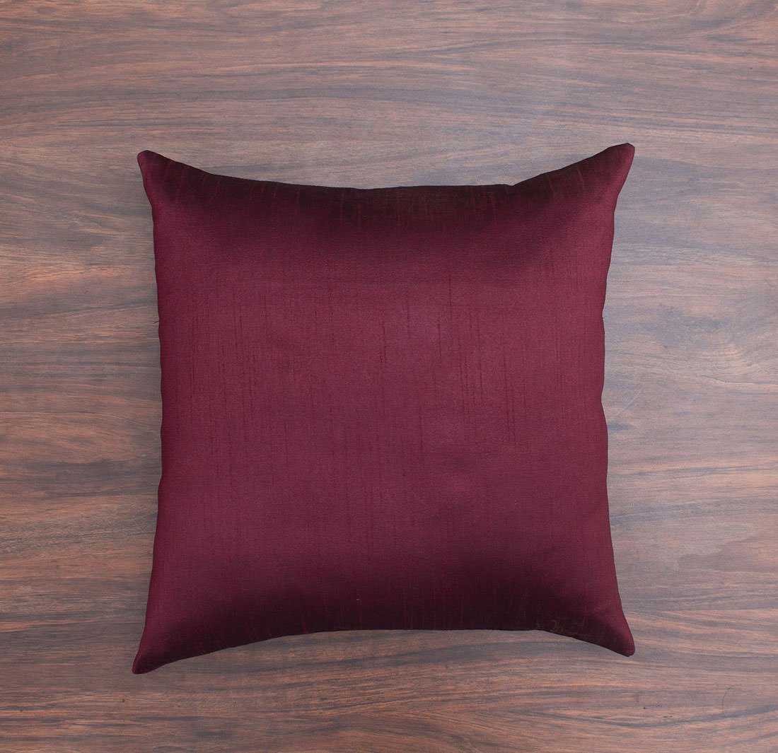 Plain Solid Superlative Wine Cushion Covers - Image 3