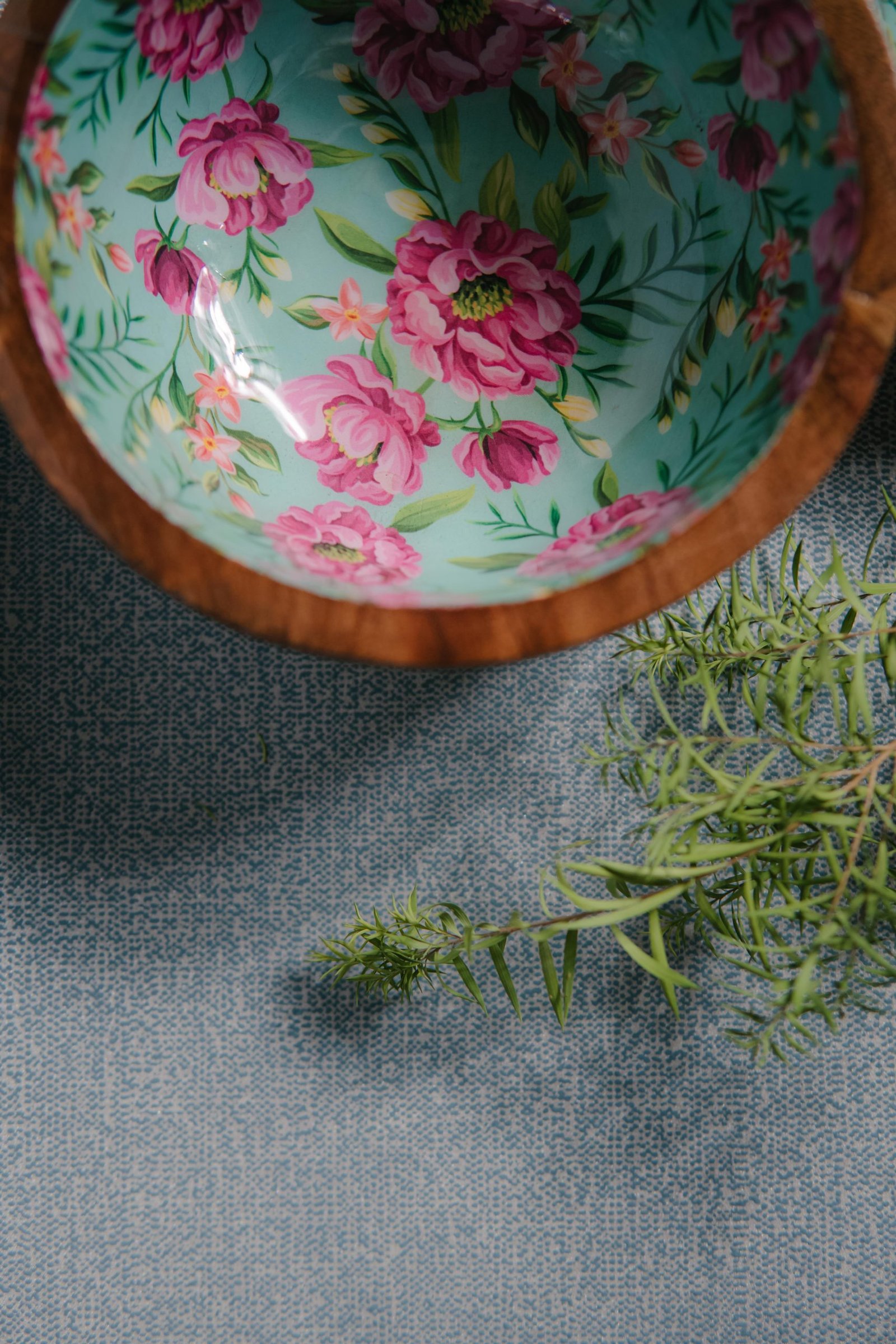 Wooden Artistic Earthy Floral - Bowl Set - Image 3